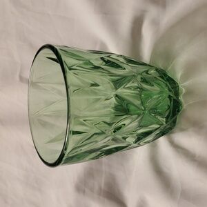 Diamonds Green Faceted Glass Cup Tumbler